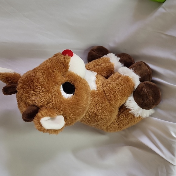 Rudolph the Red nosed Reindeer plush 11" fabric eyes fuzzy nose KOHLS Cares - Picture 6 of 10